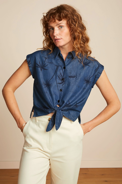 King Louie - Knot Blouse Daytrip Denim Blue – Sien Clothing