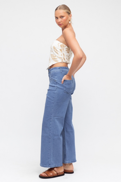 【oan】Gracie Denim Pants Gracie Belted Denim Pant in Dark Wash | Veronica Beard