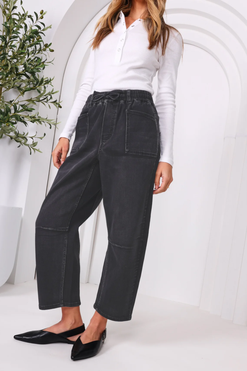 Leo Barrel Jeans Black