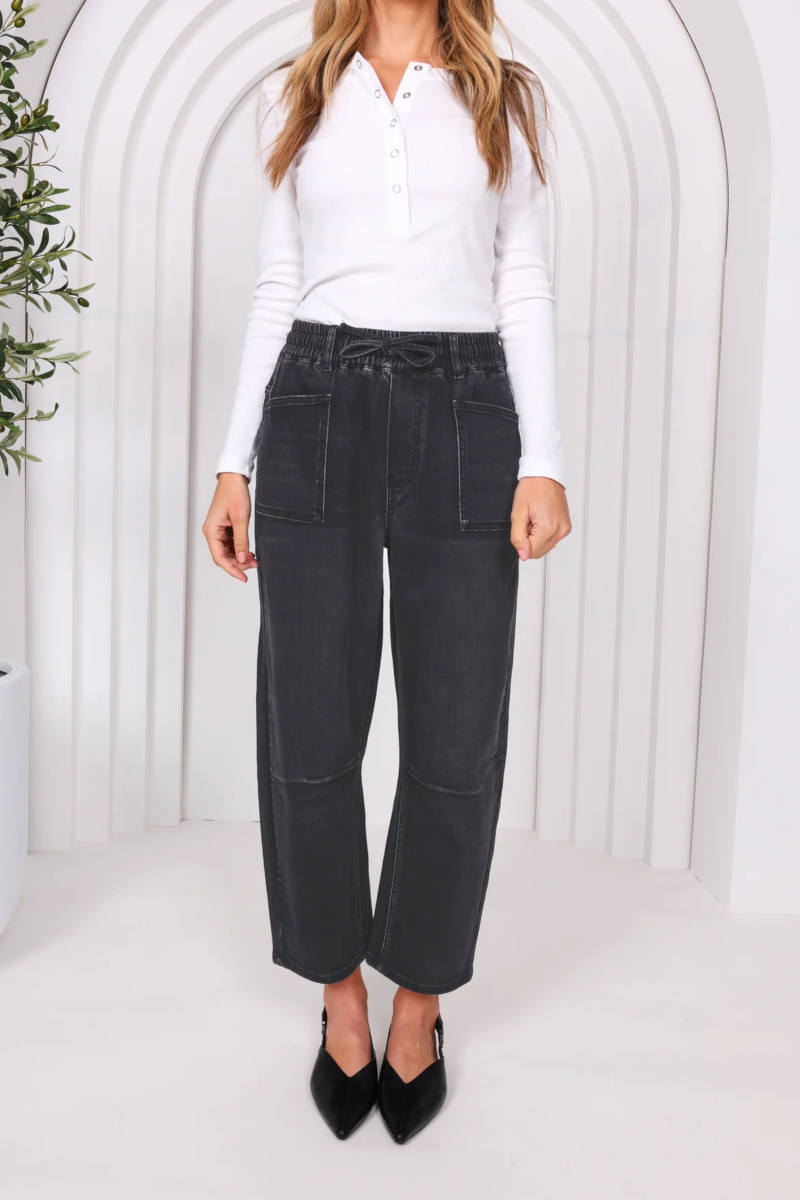 Leo Barrel Jeans Black