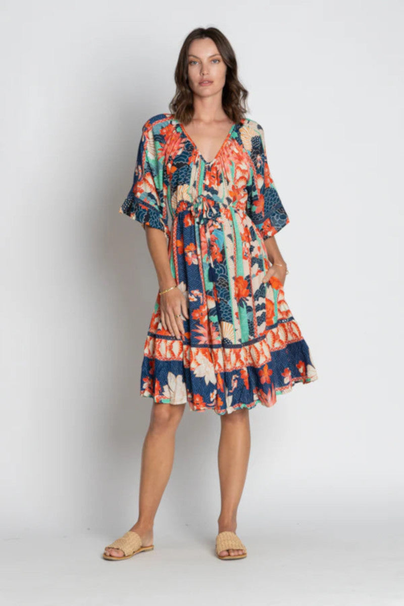 Wazuka Tie Dress Navy