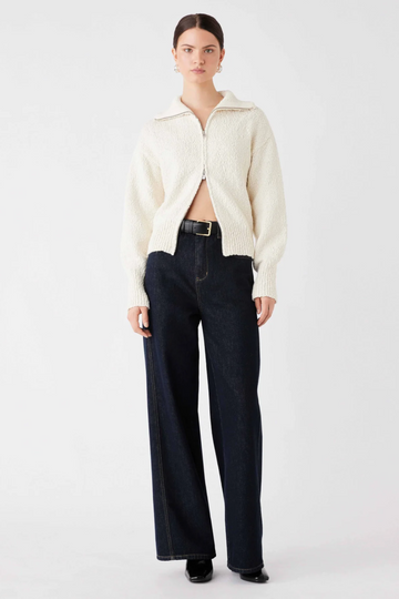 Esmaee - Elevation Zip Cardi Cream