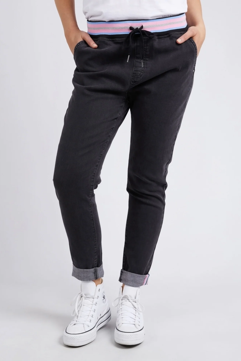 Elm - Melody Denim Jogger Washed Black