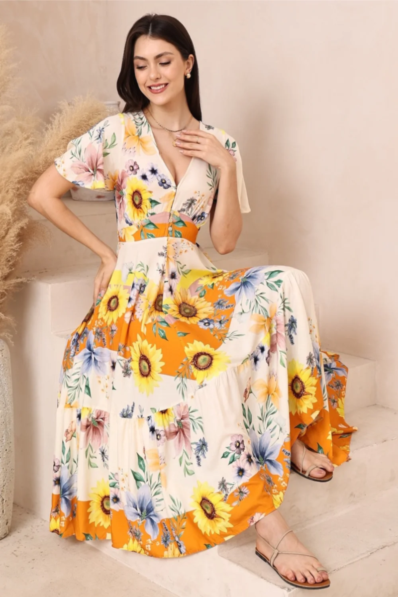 Sunflower Midi Dress