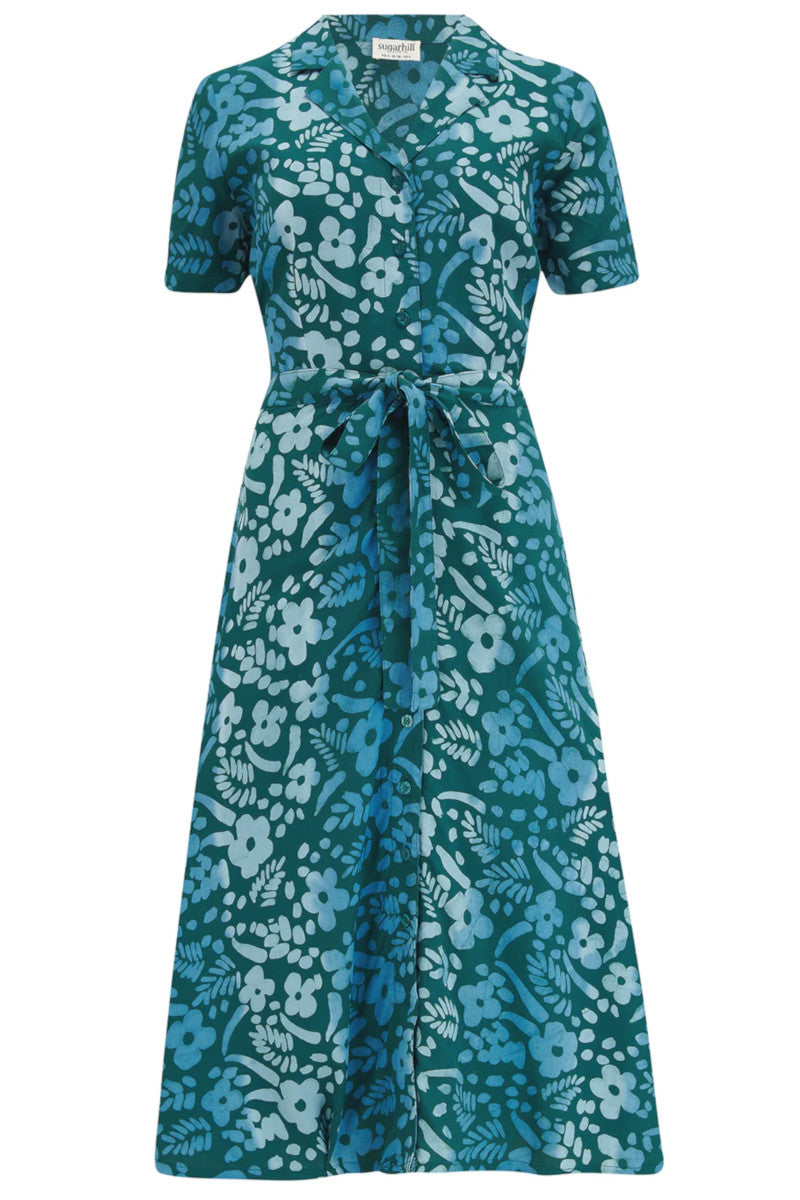 fiona shirt dress Fiona Garden Plant Print Button Front Shirt Dress