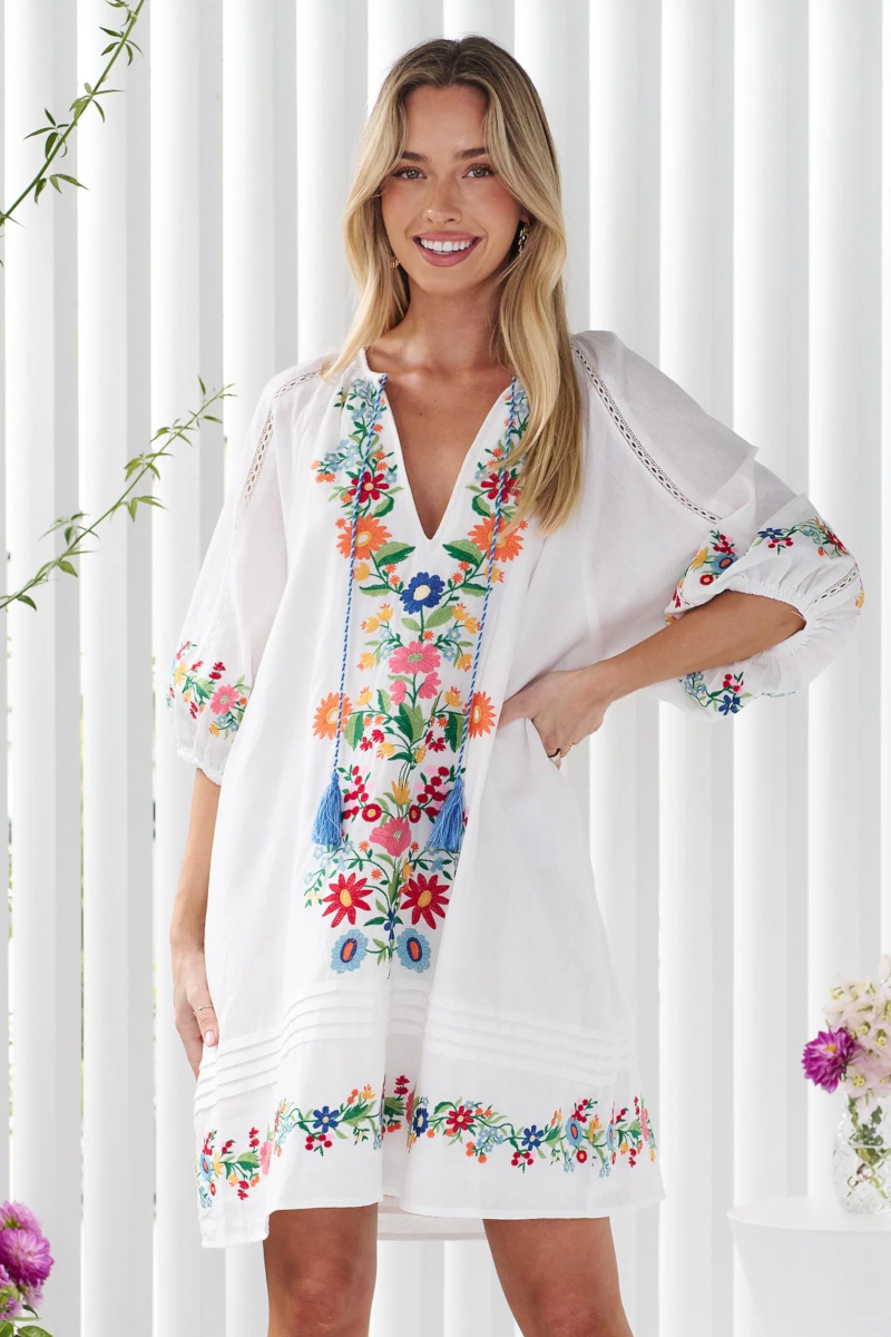 Betty Boho Embroidered Dress