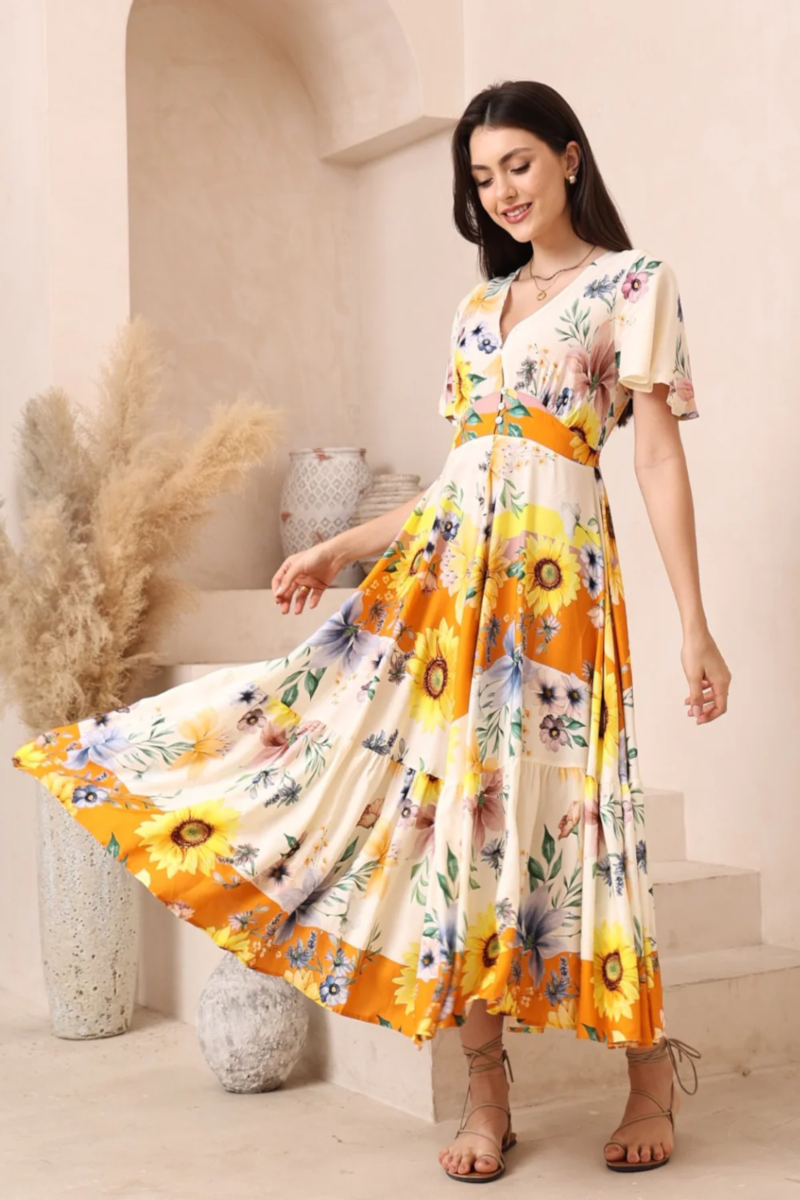 Sunflower Midi Dress