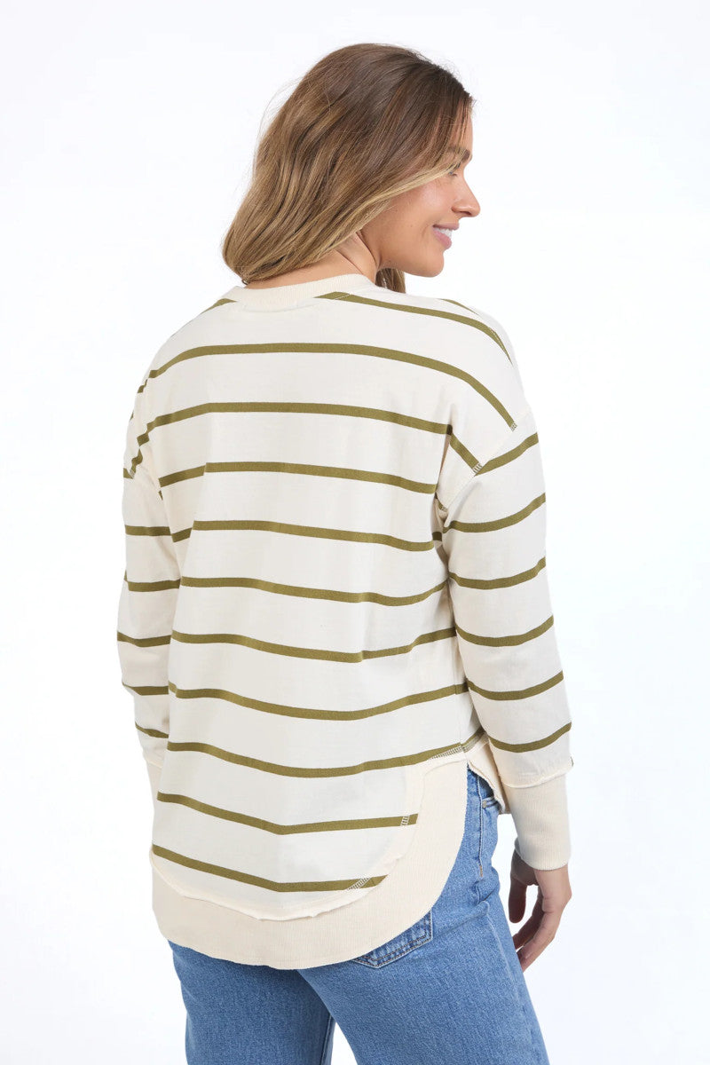 Foxwood - Farrah Stripe Long Sleeve Khaki