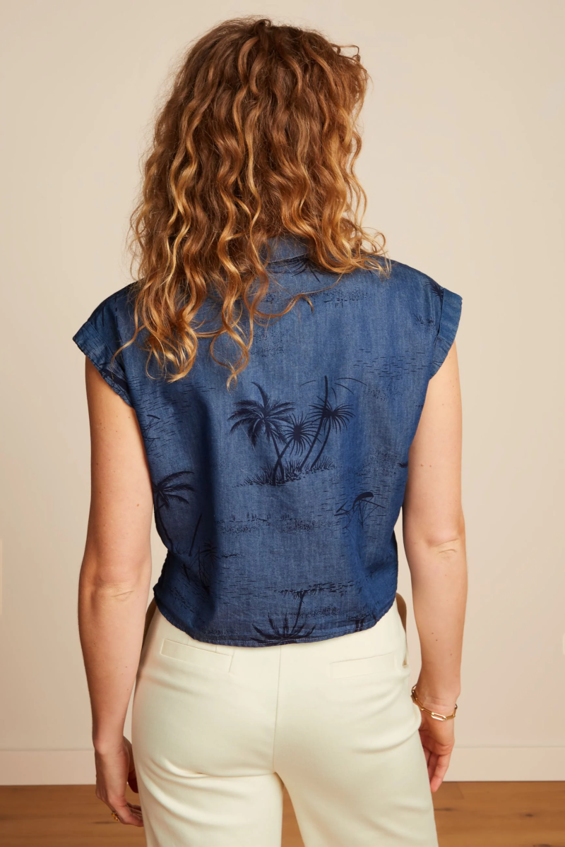 King Louie - Knot Blouse Daytrip Denim Blue