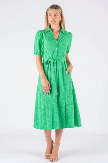 Brianna Short Sleeve Dress Green