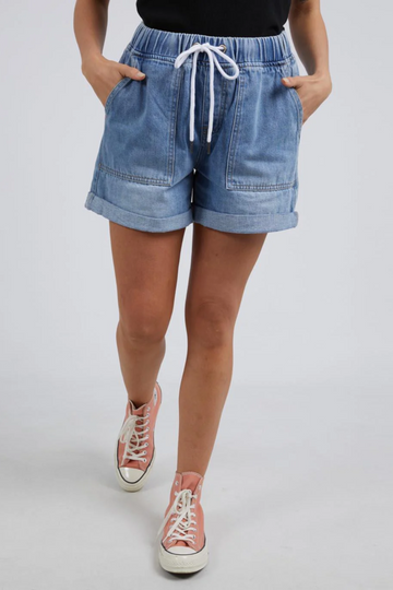 Elm - Emma Relaxed Denim Short Light Blue Wash