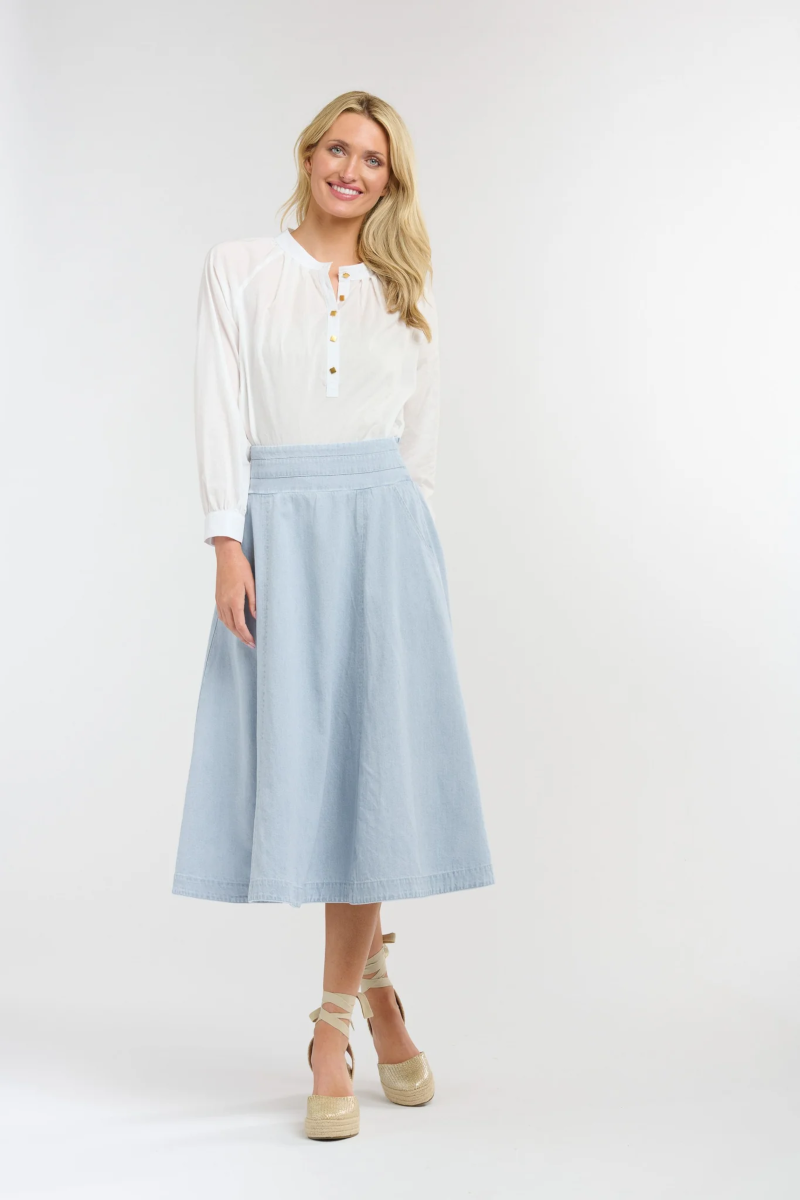 365 Days - Dakota Denim Midi Skirt Light Wash