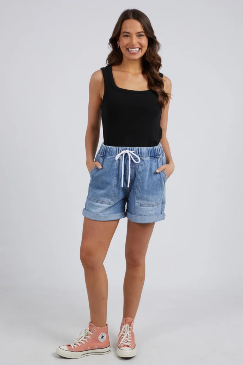 Elm - Emma Relaxed Denim Short Light Blue Wash