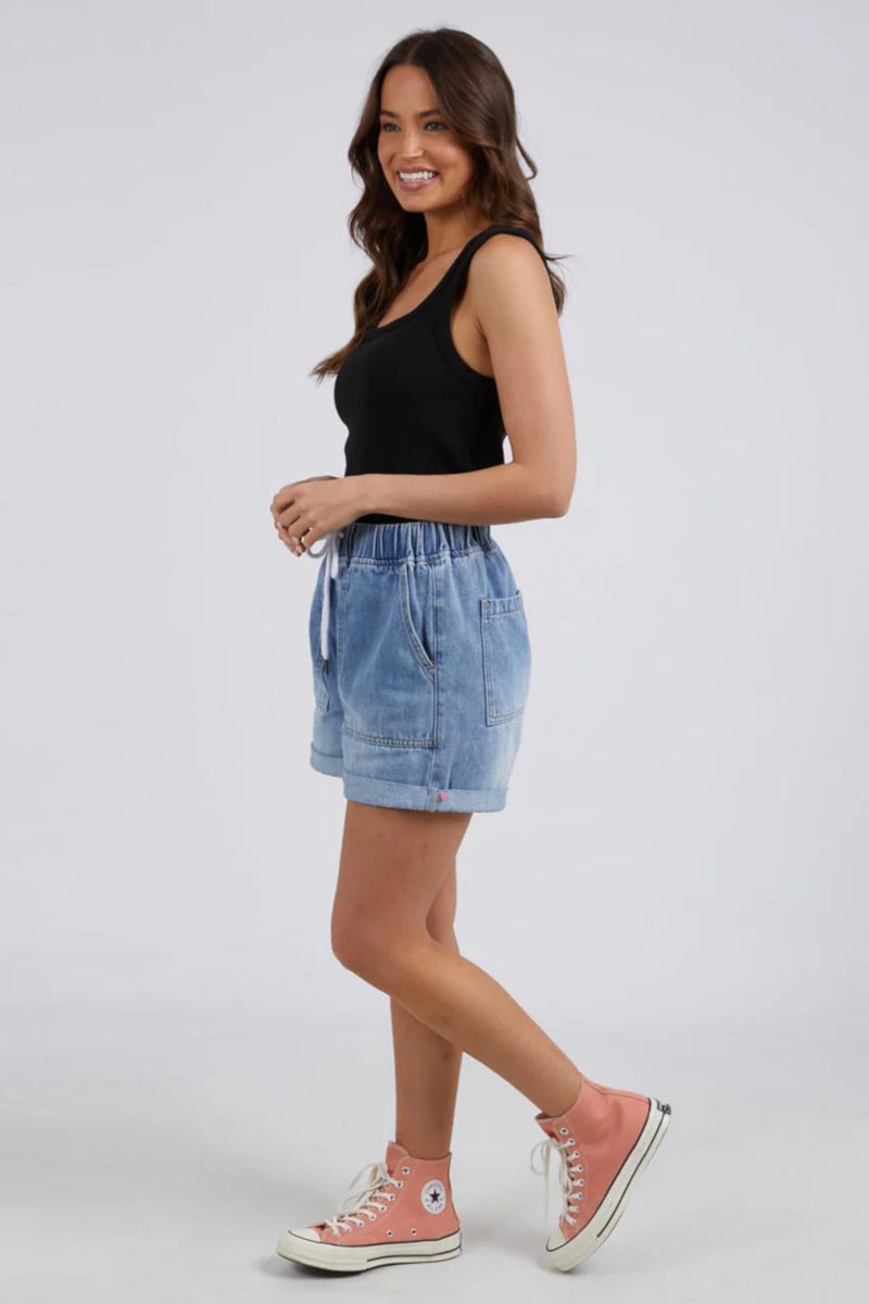 Elm - Emma Relaxed Denim Short Light Blue Wash
