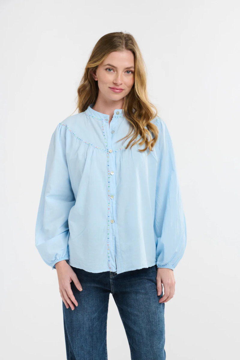 Italian Star - Plume Cotton Shirt Sky Blue