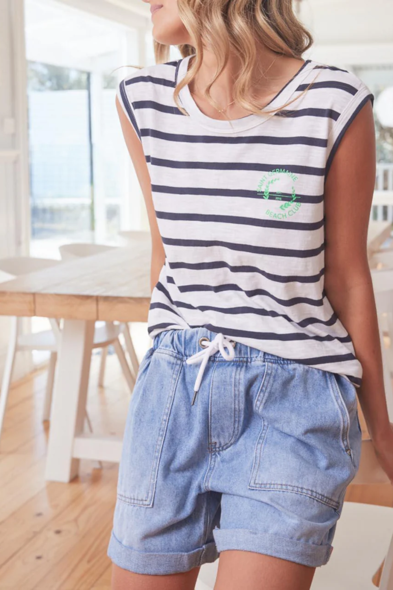 Elm - Emma Relaxed Denim Short Light Blue Wash