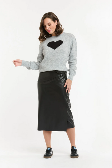 Urban Luxury - Heart Jumper Grey/Black