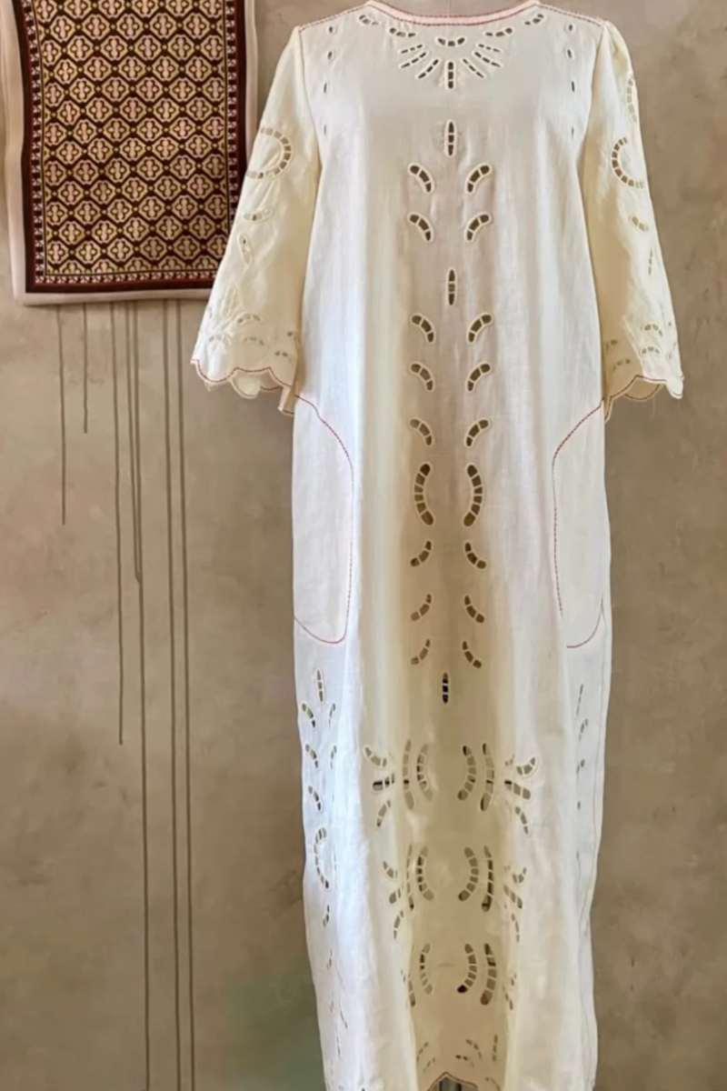 365 Days Annie Embroidered Dress Antique Cream