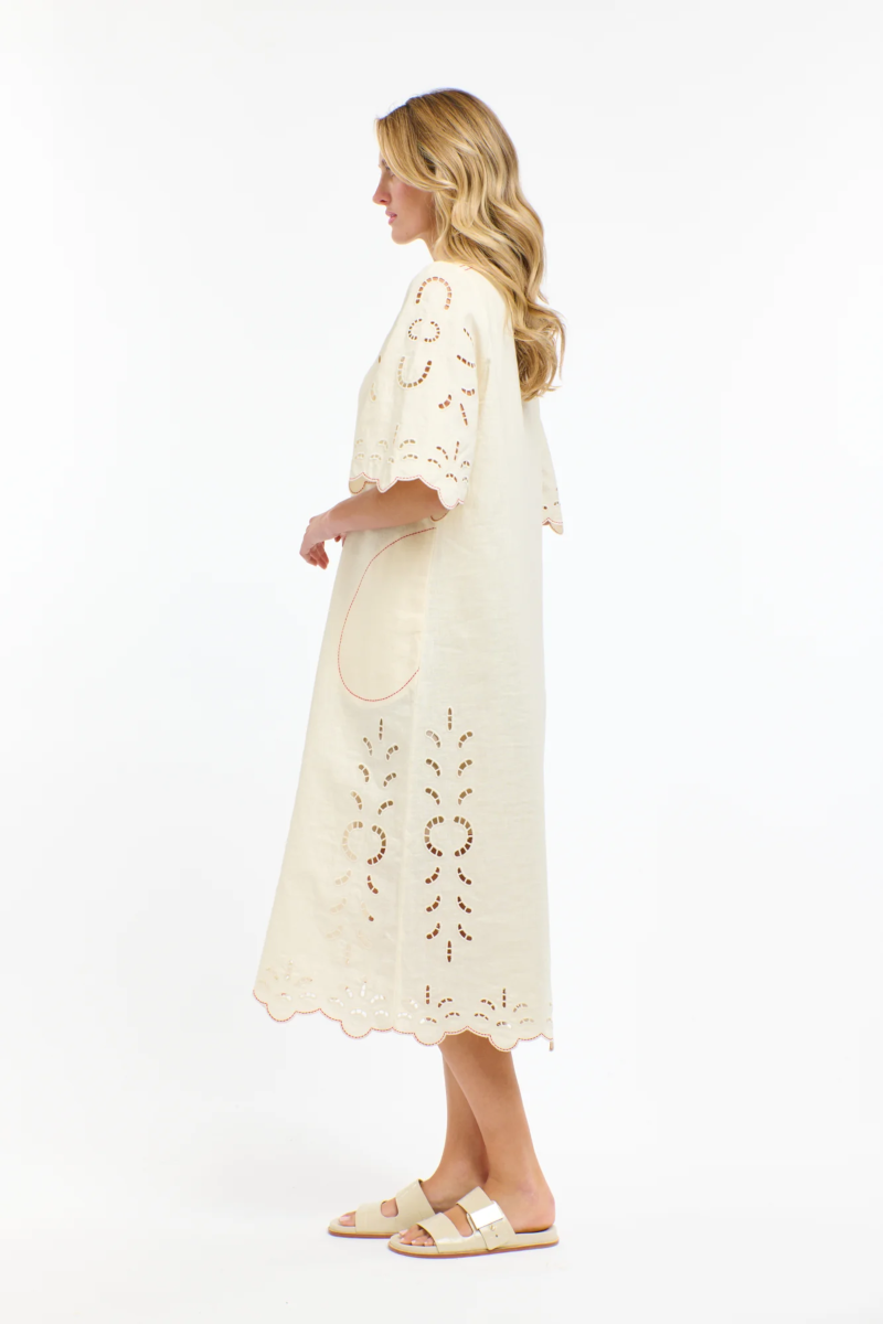 365 Days Annie Embroidered Dress Antique Cream