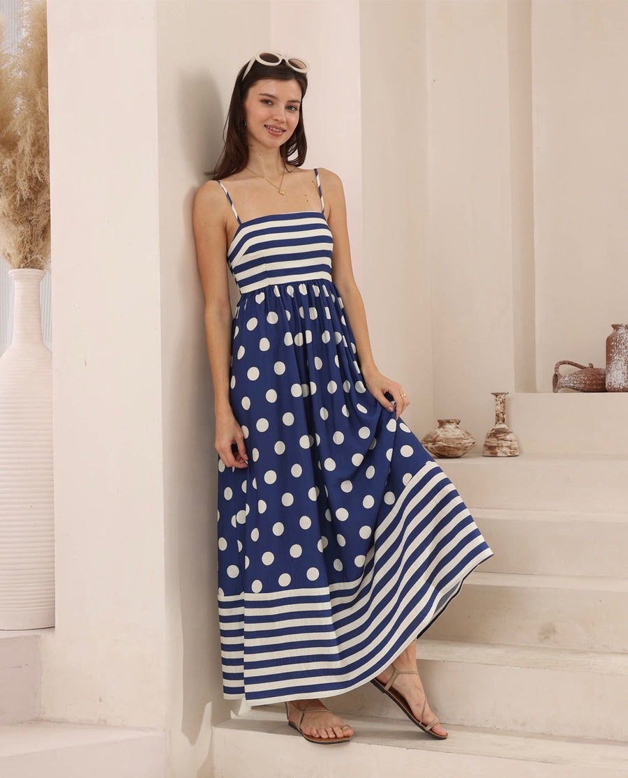 Polka Dot Maxi Blue