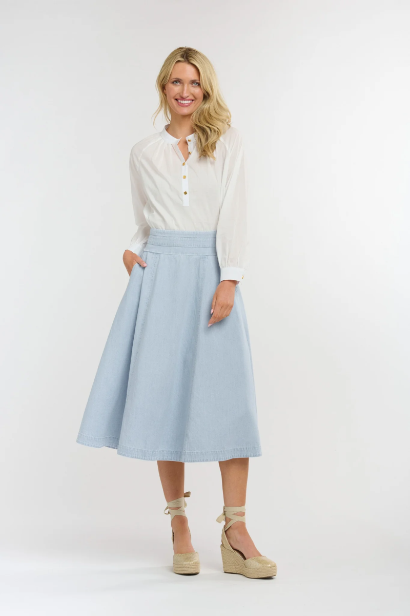 365 Days - Dakota Denim Midi Skirt Light Wash