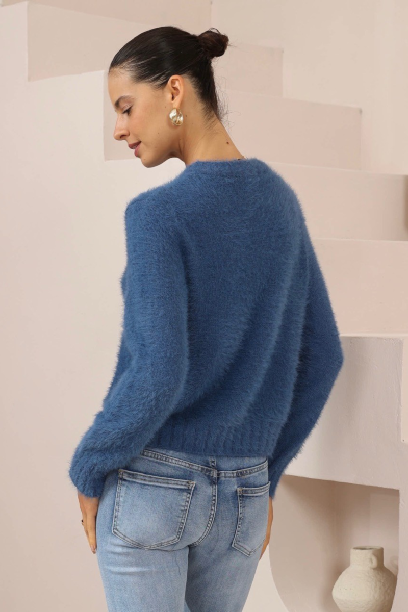 Florence Fluffy Knit Cobalt