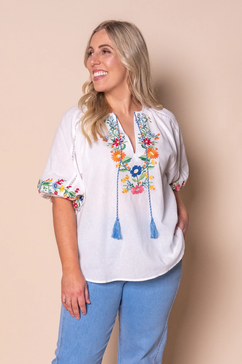 Betty Boho Embroidered top