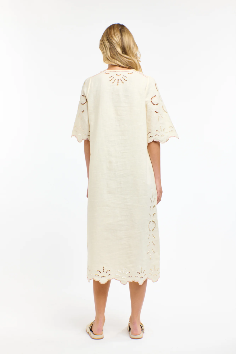 365 Days Annie Embroidered Dress Antique Cream