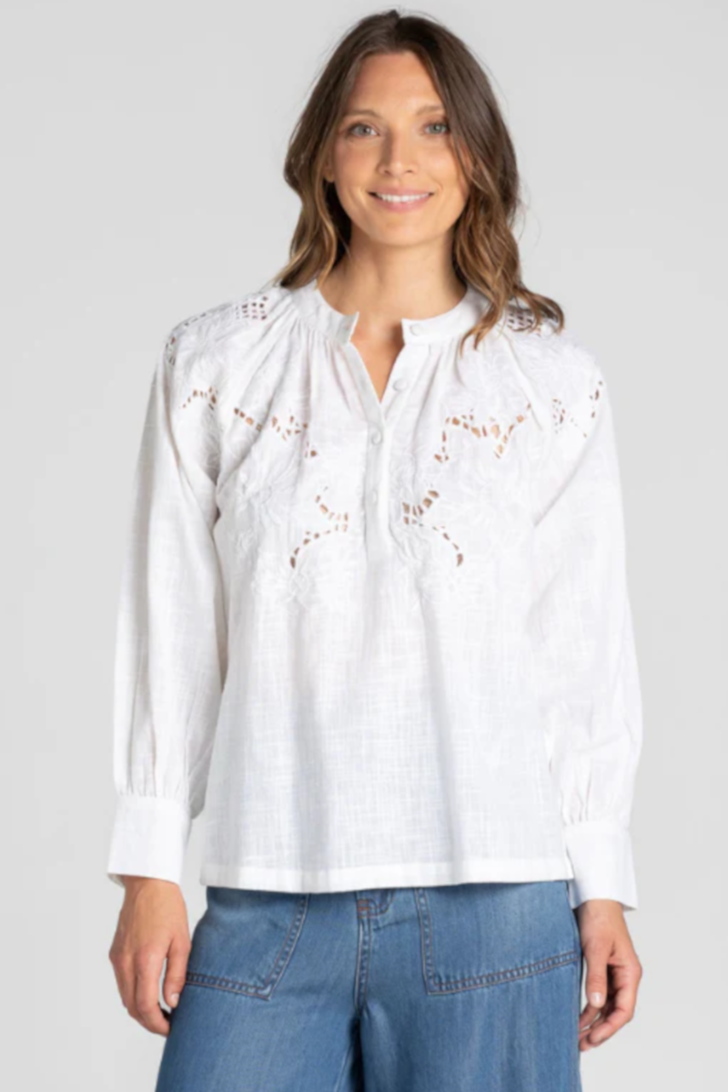 Boomshankar - Nyra Embroidered Top White