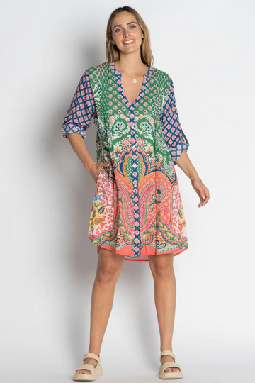 Lulalife Sarai Button Dress Sea