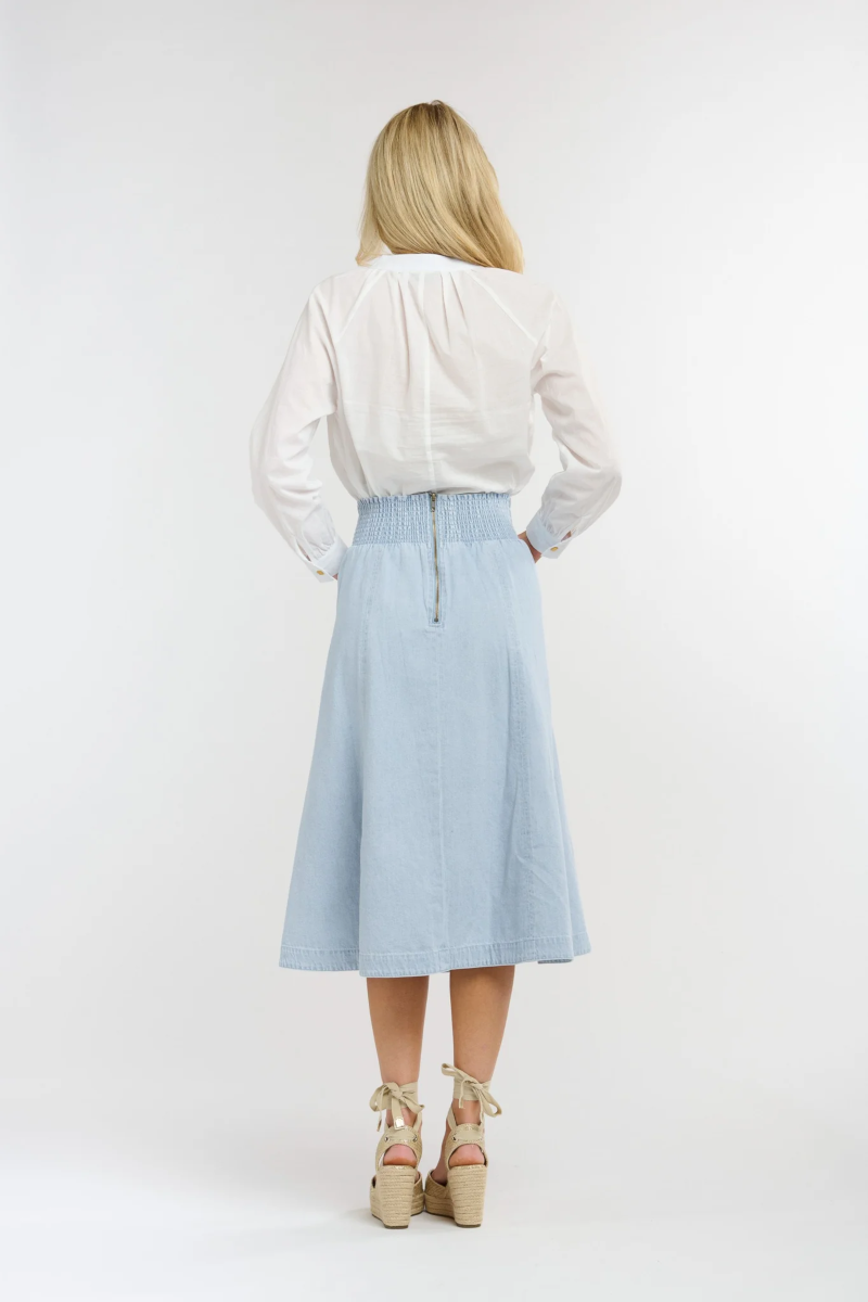 365 Days - Dakota Denim Midi Skirt Light Wash