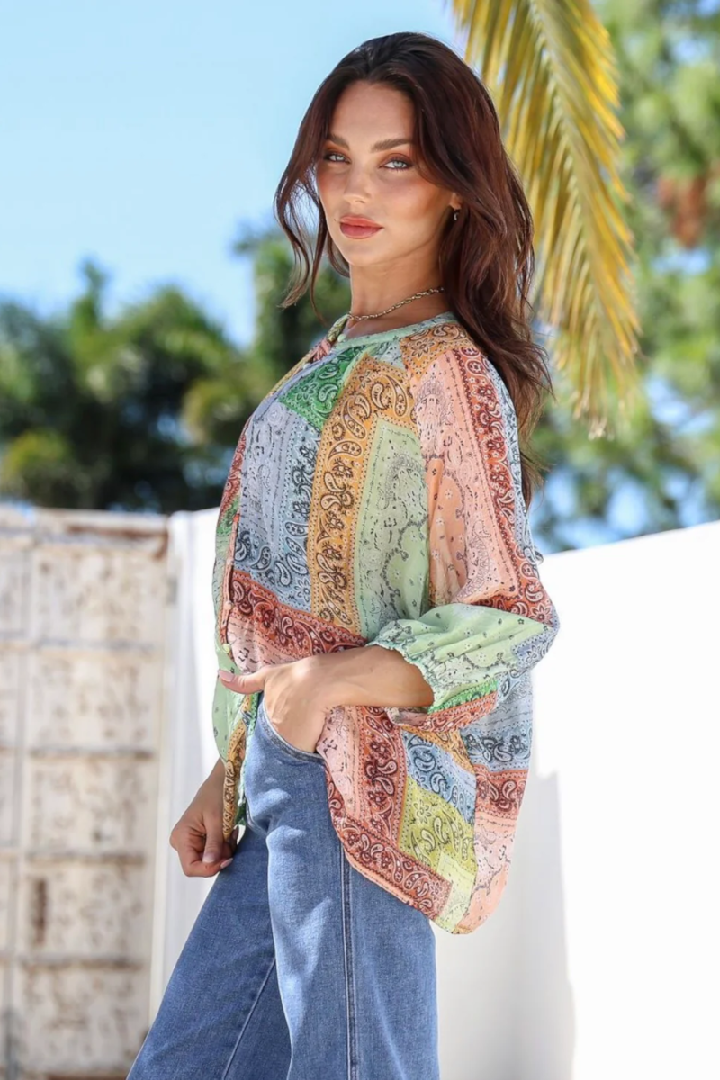 Bandana Blouse Multi