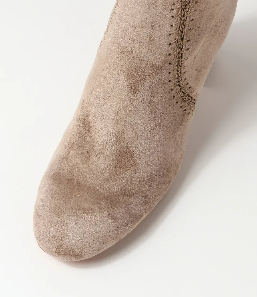 Mollini - Sari Taupe Stretch Microsuede