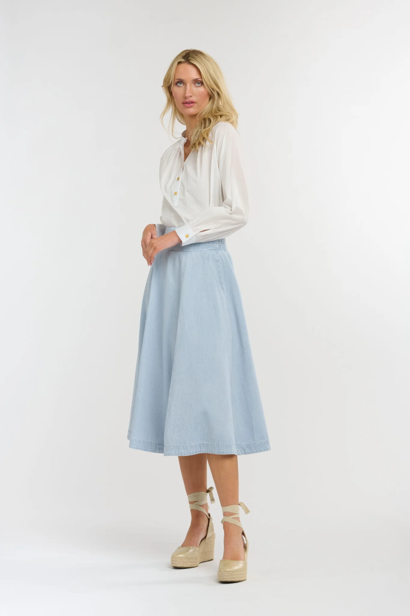 365 Days - Dakota Denim Midi Skirt Light Wash