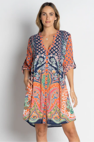 Lulalife Sarai Button Dress Navy