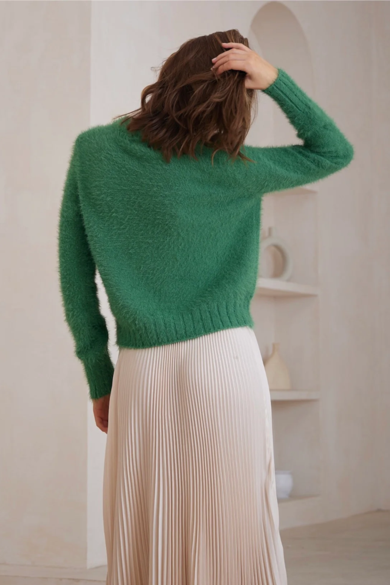 Florence Fluffy Knit Green