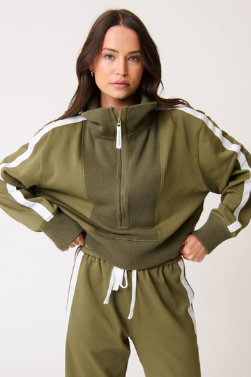 Cartel & Willow - Annie Sweater Khaki/White