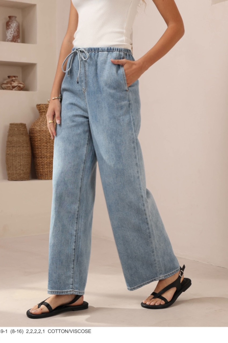 WIde Leg Soft Denim Pant