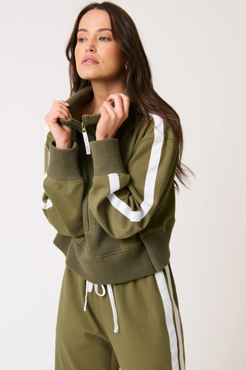 Cartel & Willow - Annie Sweater Khaki/White