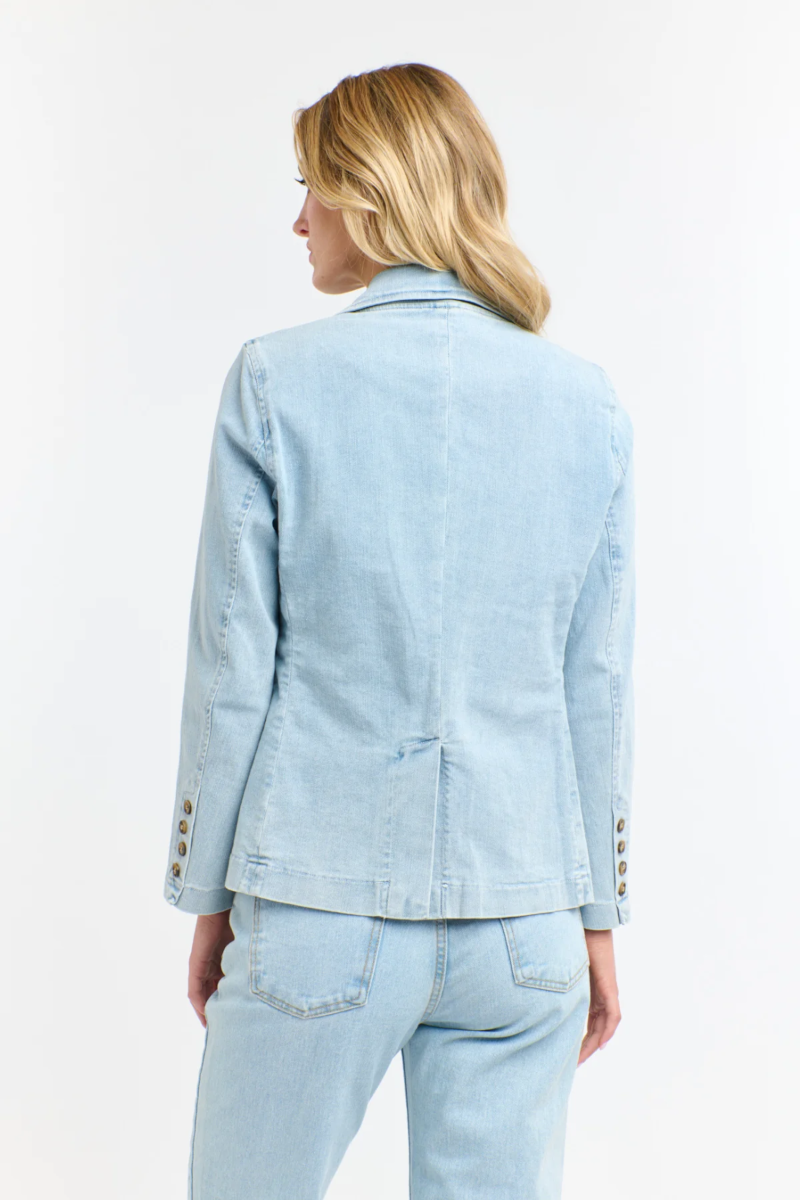 365 Days - Denim Blazer With Brooch