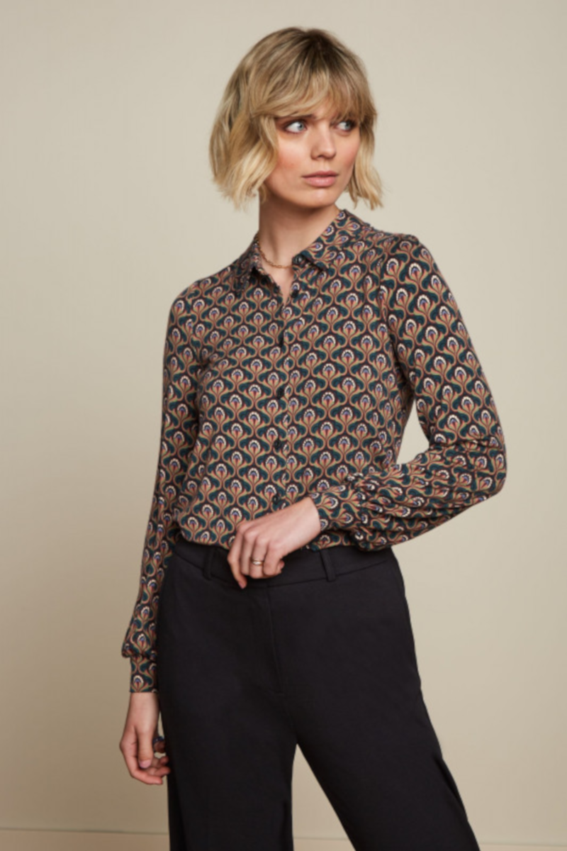 Blusa Para Mujer King Louie Maisie - Tela Sostenible ECOVERO - Estampado Gráfico Y Corte Holgado