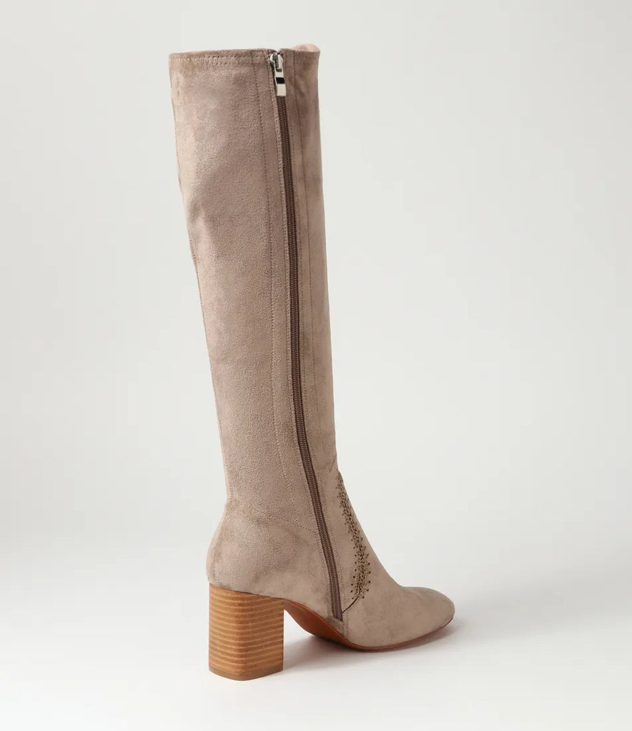 Mollini - Sari Taupe Stretch Microsuede