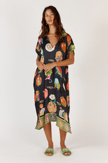 Rubyyaya - Down Under Kaftan Black