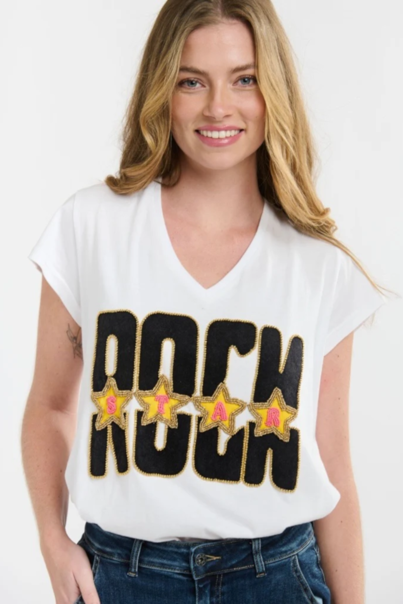 Italian Star - Rock Star Tee White