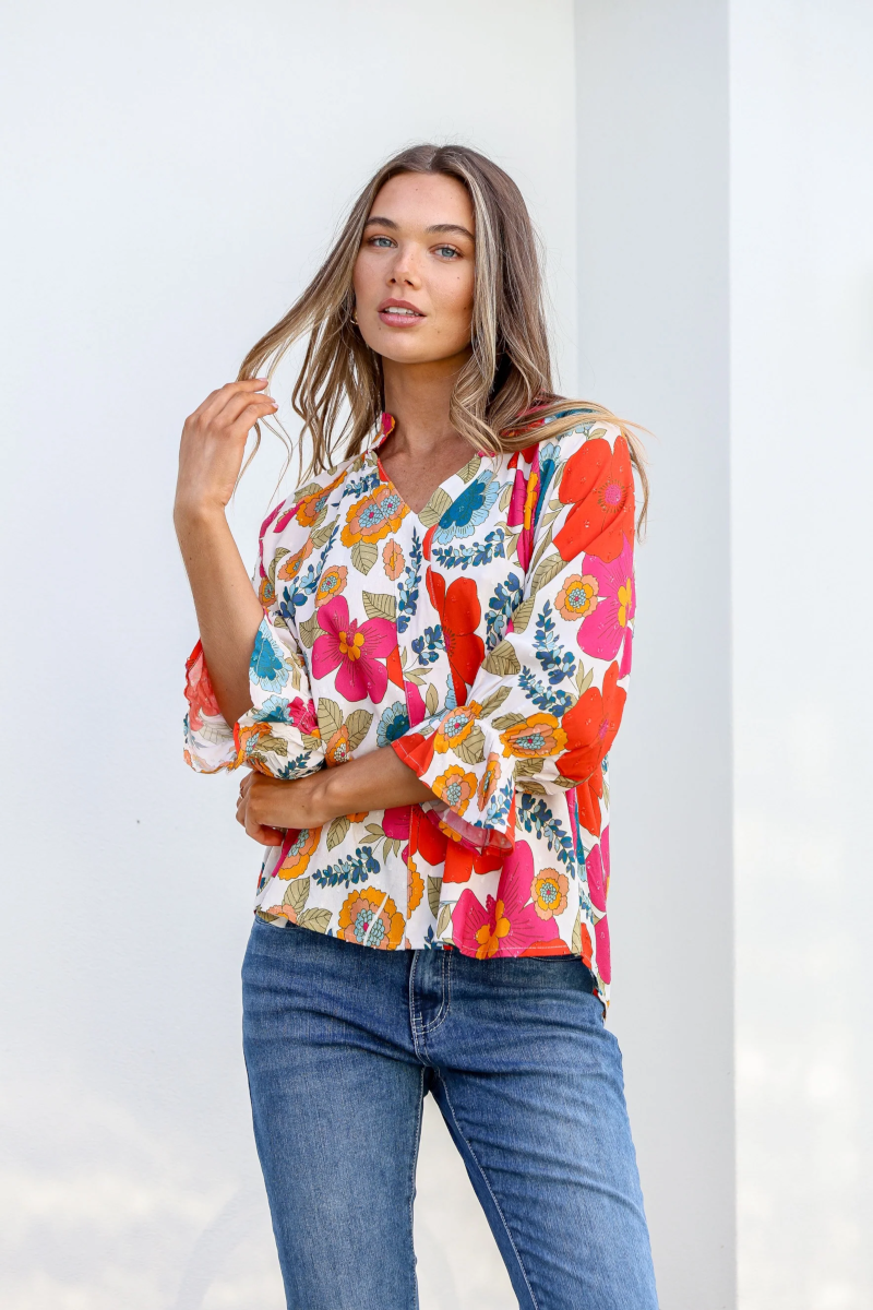 Jardin De Fleurs Ruffle Top