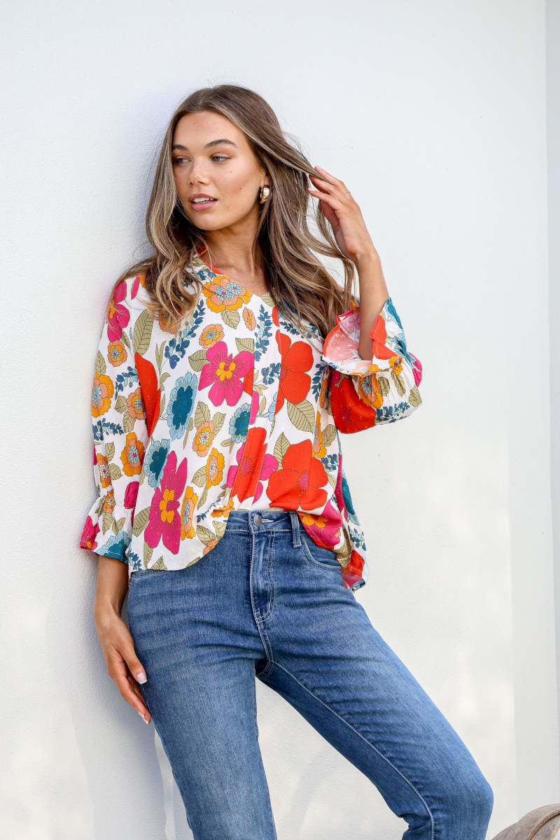 Jardin De Fleurs Ruffle Top