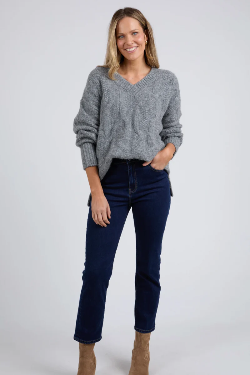 Elm - Tallulah Cable Knit Charcoal