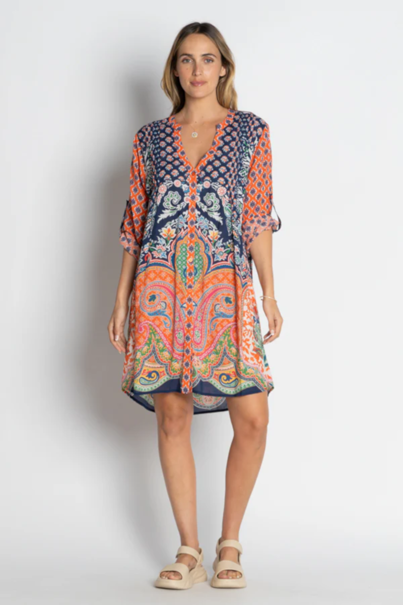 Lulalife Sarai Button Dress Navy
