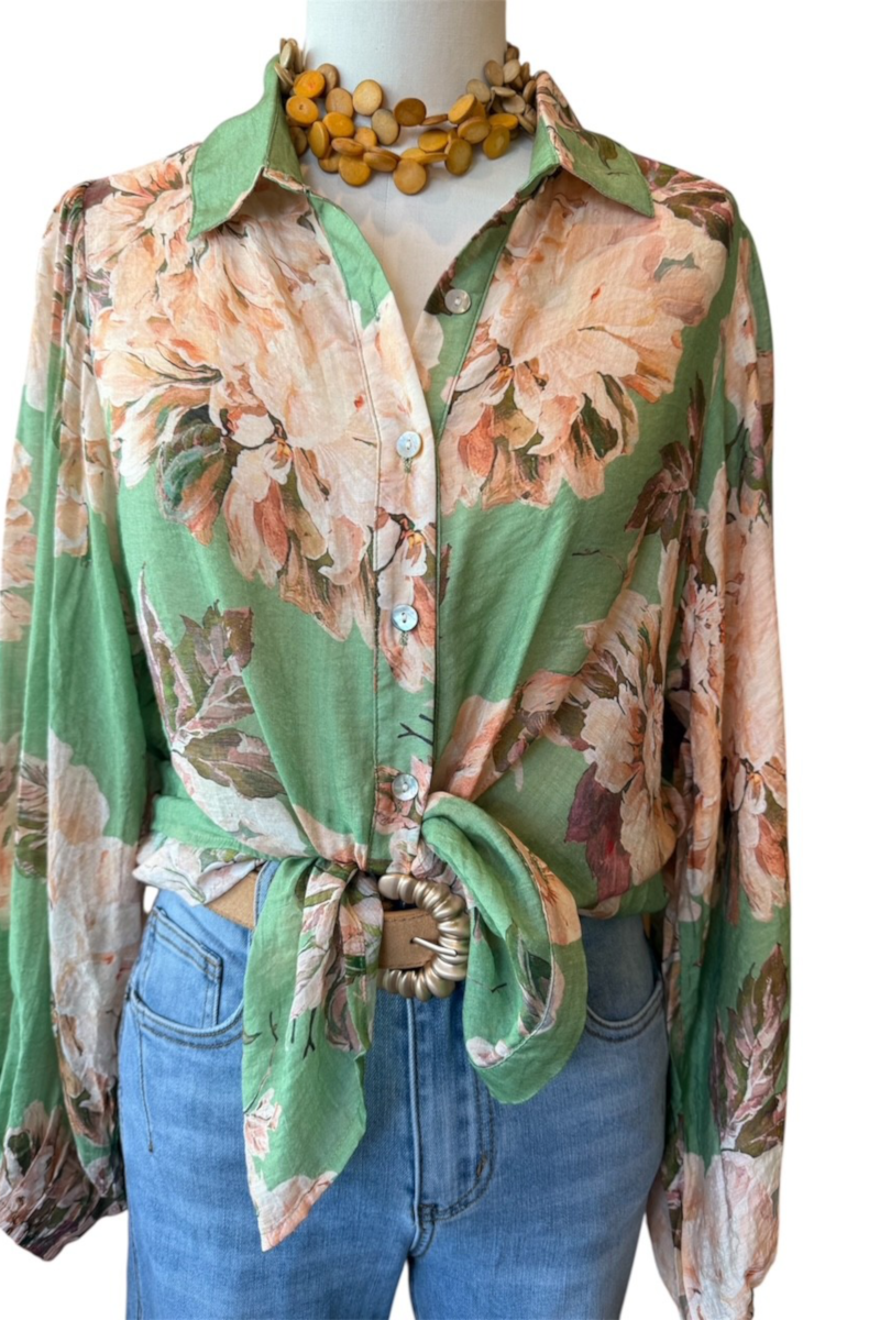 Luana Shirt Green Print