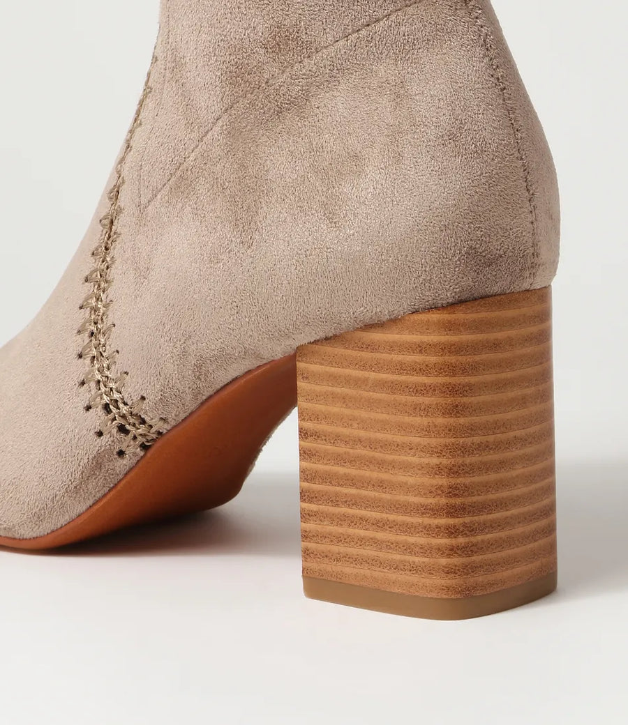 Mollini - Sari Taupe Stretch Microsuede